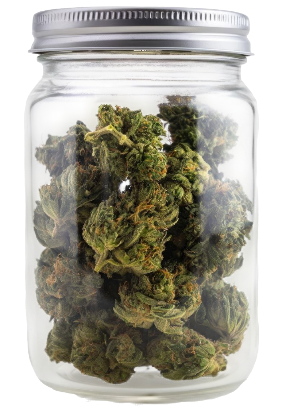 Medizinische Cannabisblüten im Glas